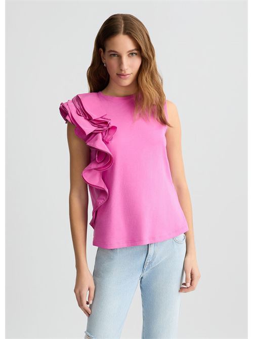 T-shirt rosa peonia con volant LIU JO COLLECTION | CA5005J6308X0450